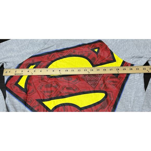 Superman Woman’s Large Logo Print Long Sleeve T-Shirt Size XL - Picture 2 of 4